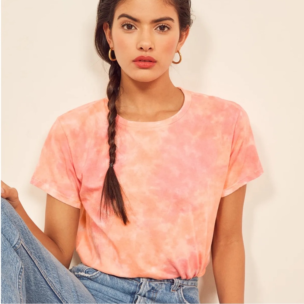 Reformation Perfect Vintage Tee in Peach Sunset, Pink, Orange XS